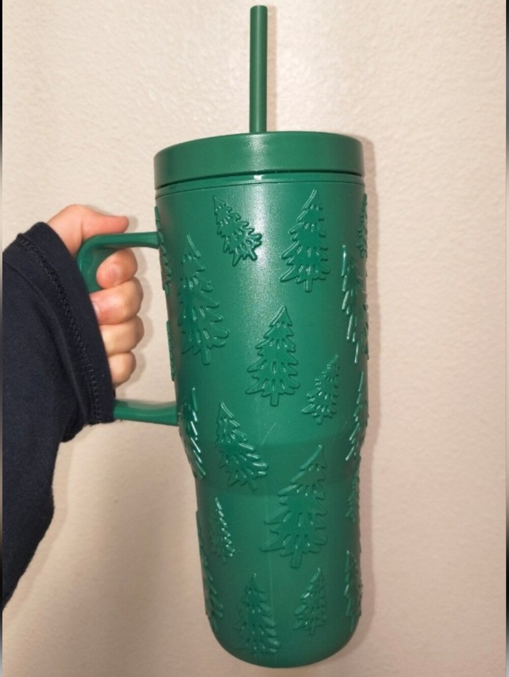 Forest Green Winter Trees Double Wall Holiday Tumbler 30 oz. NEW